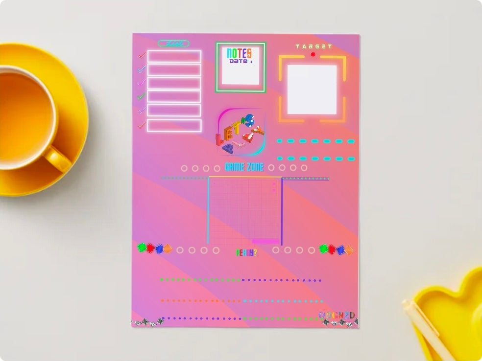Pink Lets Play Note Pad