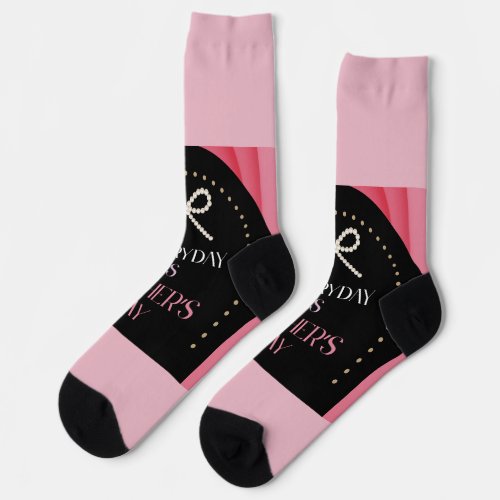Pink Pearl Bow Mother's Day Socks