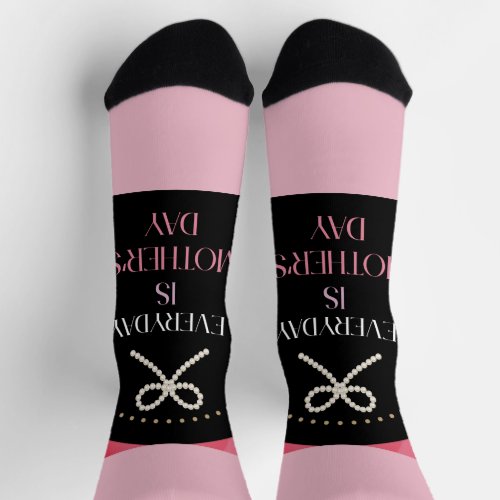 Pink Pearl Bow Mother's Day Socks