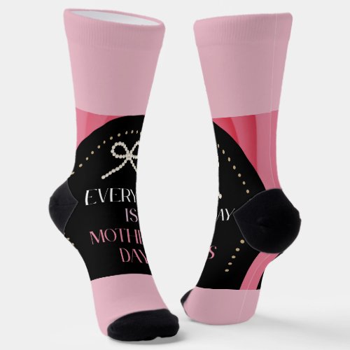 Pink Pearl Bow Mother's Day Socks