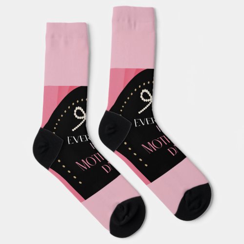 Pink Pearl Bow Mother's Day Socks